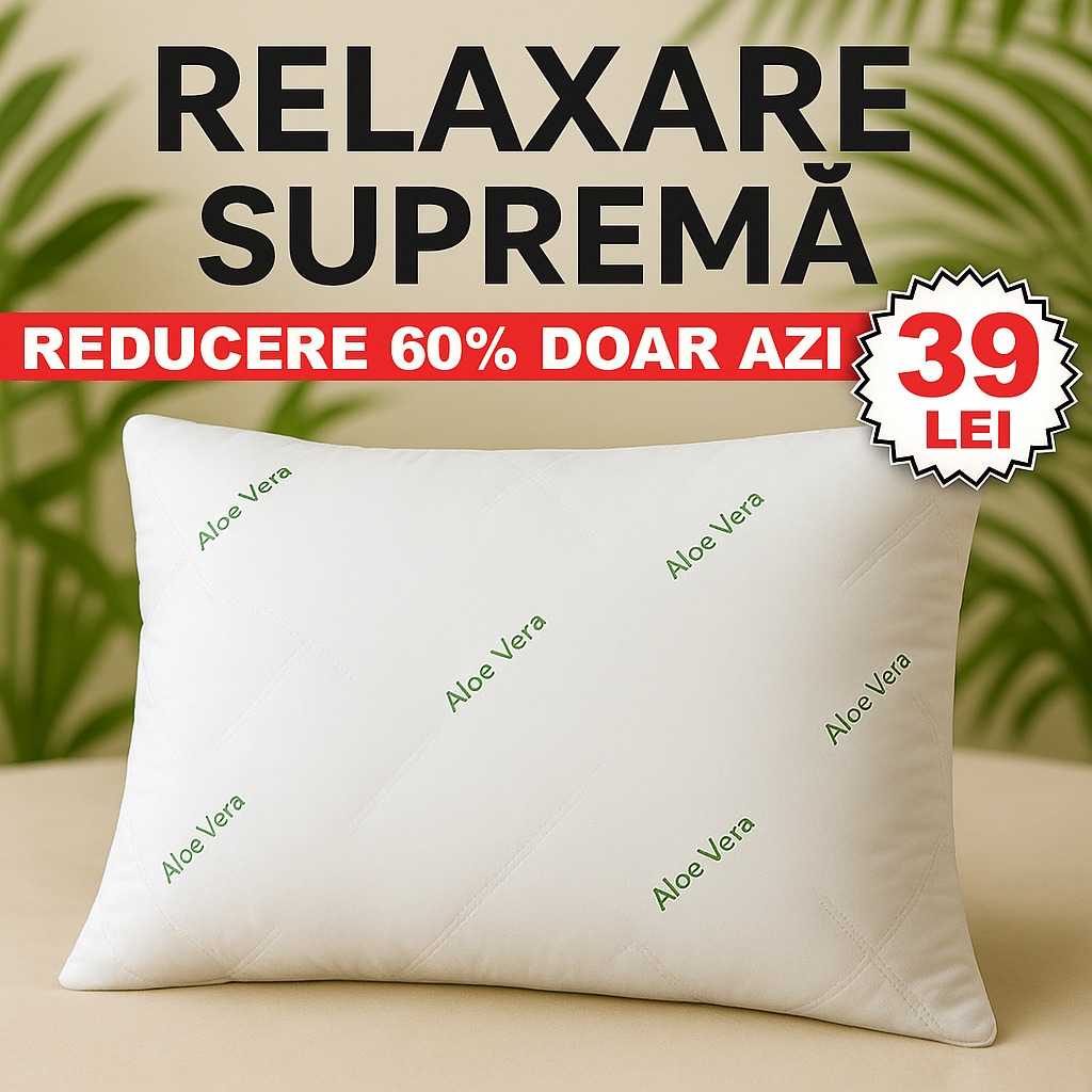 Perna Premium Aloe Vera Matlasata 50x70cm – SOMNEX.ro